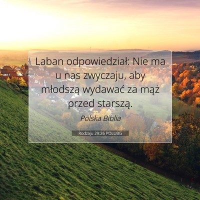 Rodzaju 29:26 Werset Biblijny Wyjaśniony