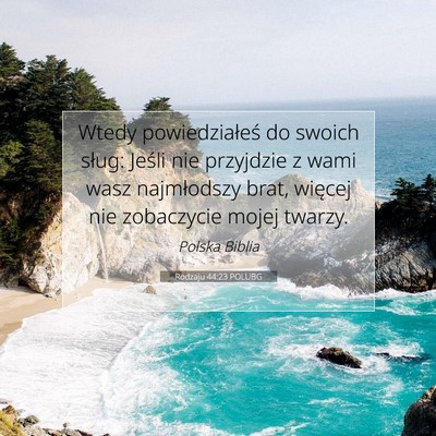Rodzaju 44:23 POLUBG Obraz Wersetu Biblijnego
