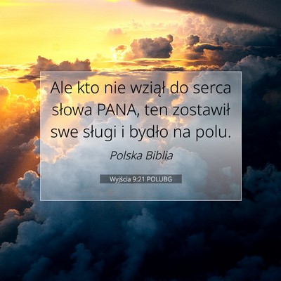 Wyjścia 9:21 POLUBG Obraz Wersetu Biblijnego
