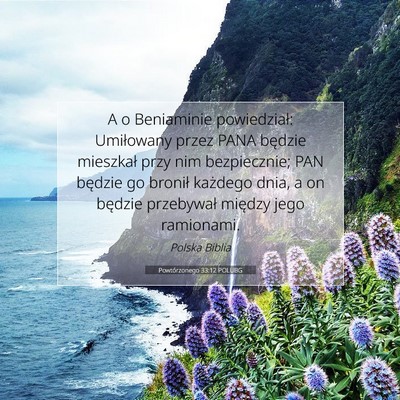 Powtórzonego 33:12 POLUBG Obraz Wersetu Biblijnego