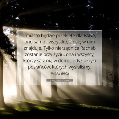 Jozuego 6:17 POLUBG Obraz Wersetu Biblijnego