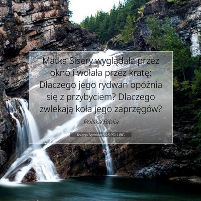 Księga Sędziów 5:28 POLUBG Obraz Wersetu Biblijnego