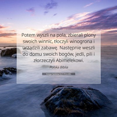 Księga Sędziów 9:27 POLUBG Obraz Wersetu Biblijnego
