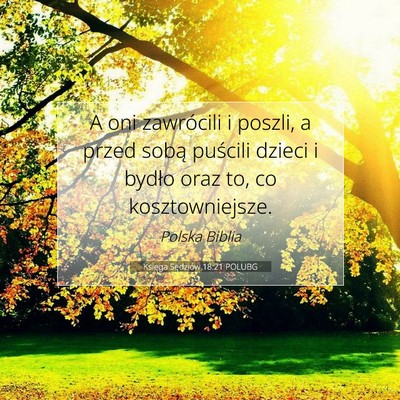 Księga Sędziów 18:21 POLUBG Obraz Wersetu Biblijnego