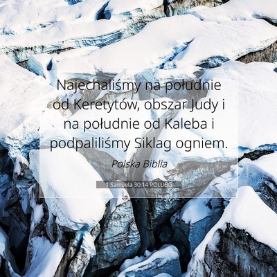 1 Samuela 30:14 POLUBG Obraz Wersetu Biblijnego