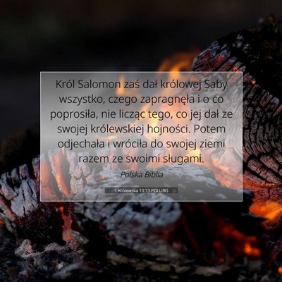 1 Królewska 10:13 Werset Biblijny Wyjaśniony