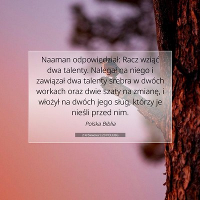 2 Królewska 5:23 POLUBG Obraz Wersetu Biblijnego