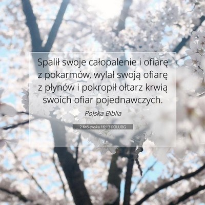 2 Królewska 16:13 Werset Biblijny Wyjaśniony