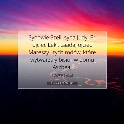 1 Kronik 4:21 POLUBG Obraz Wersetu Biblijnego