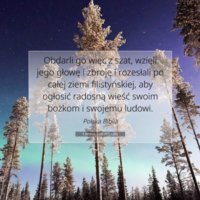 1 Kronik 10:9 POLUBG Obraz Wersetu Biblijnego