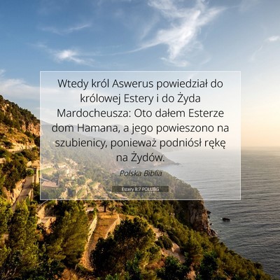 Estery 8:7 POLUBG Obraz Wersetu Biblijnego
