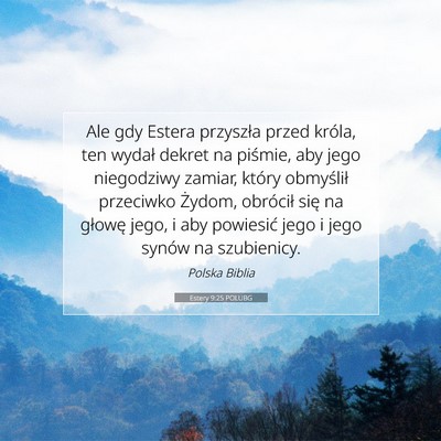 Estery 9:25 POLUBG Obraz Wersetu Biblijnego