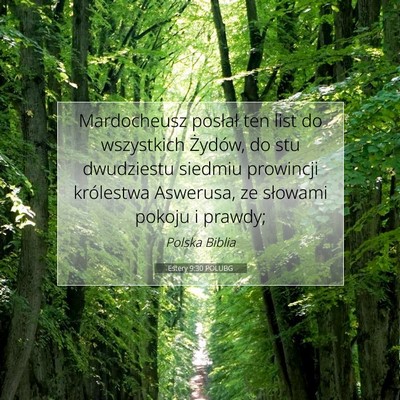 Estery 9:30 POLUBG Obraz Wersetu Biblijnego