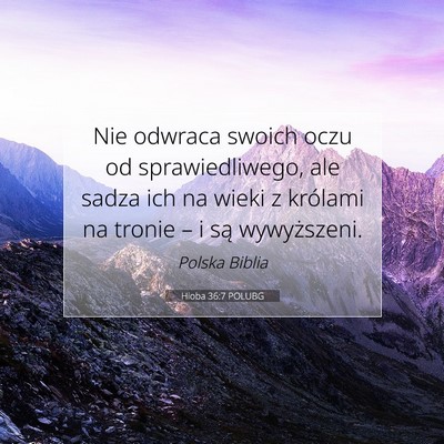 Hioba 36:7 POLUBG Obraz Wersetu Biblijnego