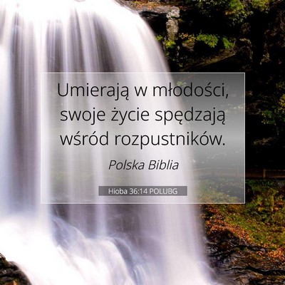 Hioba 36:14 POLUBG Obraz Wersetu Biblijnego