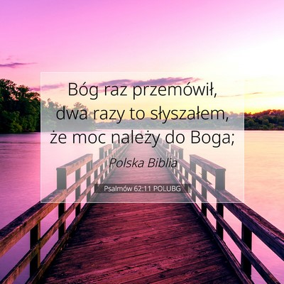 Psalmów 62:11 Werset Biblijny Wyjaśniony