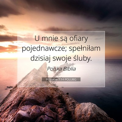 Przysłów 7:14 POLUBG Obraz Wersetu Biblijnego