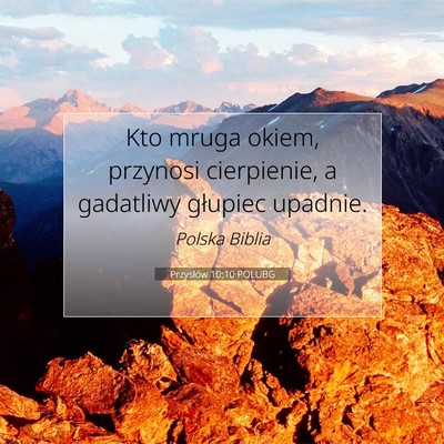 Przysłów 10:10 POLUBG Obraz Wersetu Biblijnego