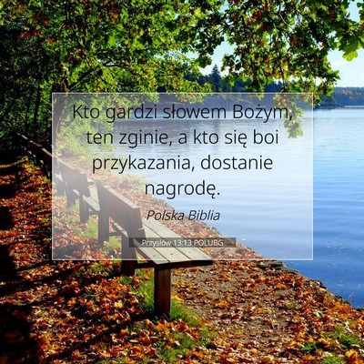 Przysłów 13:13 Werset Biblijny Wyjaśniony