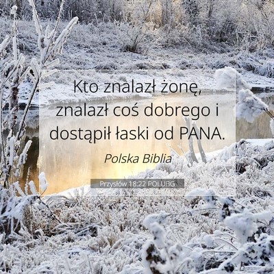 Przysłów 18:22 POLUBG Obraz Wersetu Biblijnego