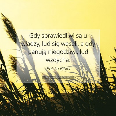 Przysłów 29:2 POLUBG Obraz Wersetu Biblijnego
