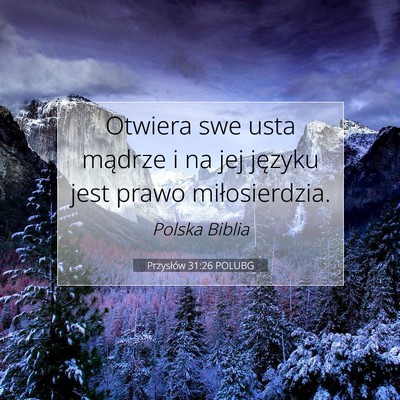 Przysłów 31:26 POLUBG Obraz Wersetu Biblijnego