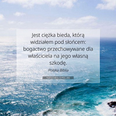 Kaznodziei 5:13 POLUBG Obraz Wersetu Biblijnego