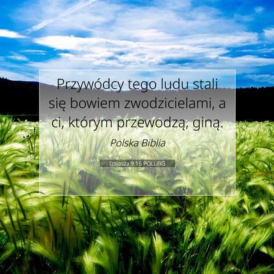 Izajasza 9:16 POLUBG Obraz Wersetu Biblijnego