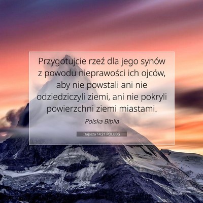 Izajasza 14:21 POLUBG Obraz Wersetu Biblijnego