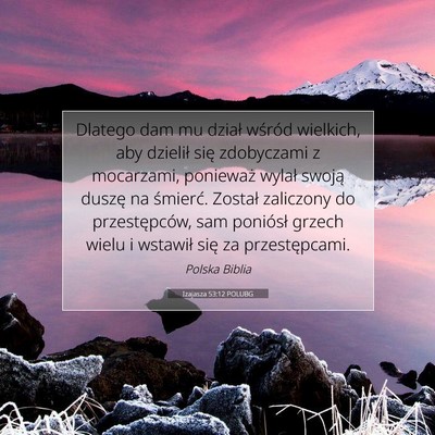 Izajasza 53:12 POLUBG Obraz Wersetu Biblijnego