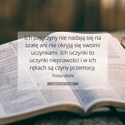 Izajasza 59:6 POLUBG Obraz Wersetu Biblijnego