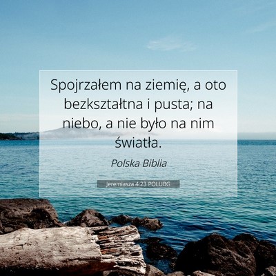 Jeremiasza 4:23 POLUBG Obraz Wersetu Biblijnego