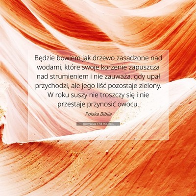 Jeremiasza 17:8 POLUBG Obraz Wersetu Biblijnego
