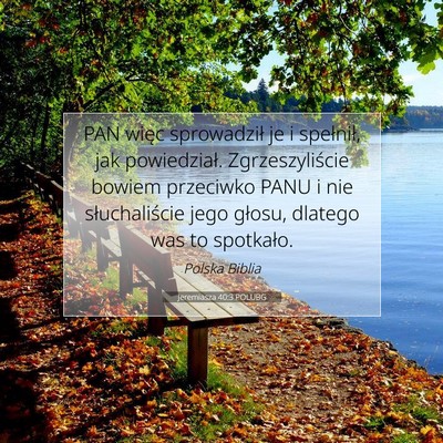 Jeremiasza 40:3 Werset Biblijny Wyjaśniony