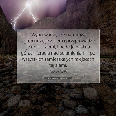 Ezechiela 34:13 POLUBG Obraz Wersetu Biblijnego