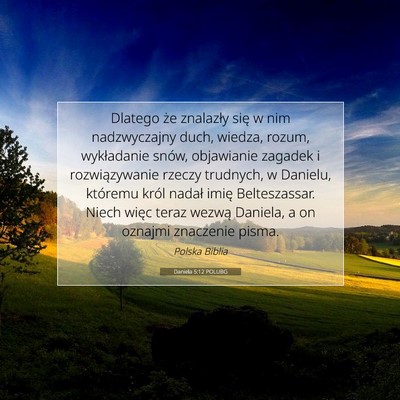 Daniela 5:12 POLUBG Obraz Wersetu Biblijnego
