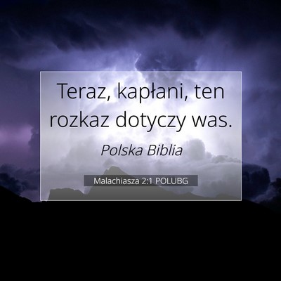 Malachiasza 2:1 POLUBG Obraz Wersetu Biblijnego