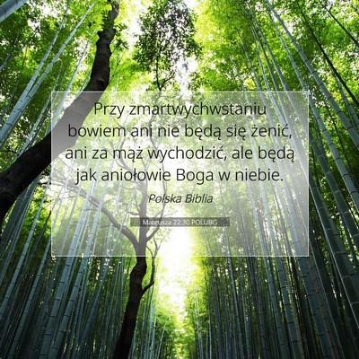 Mateusza 22:30 POLUBG Obraz Wersetu Biblijnego