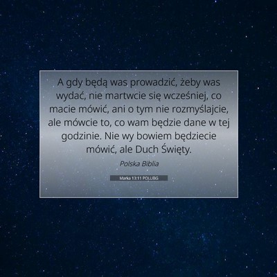 Marka 13:11 Werset Biblijny Wyjaśniony