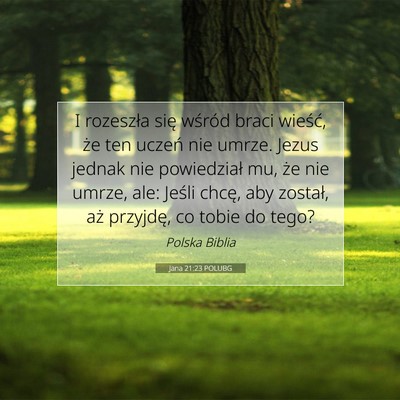 Jana 21:23 POLUBG Obraz Wersetu Biblijnego