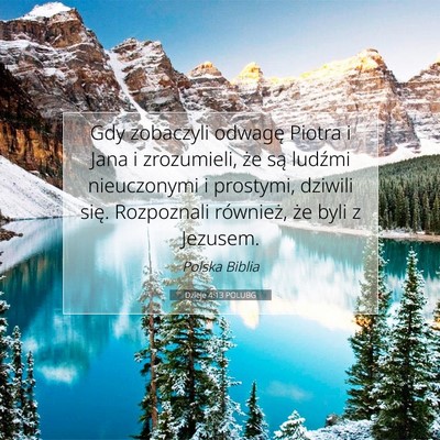 Dzieje 4:13 POLUBG Obraz Wersetu Biblijnego