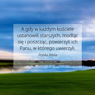 Dzieje 14:23 POLUBG Obraz Wersetu Biblijnego