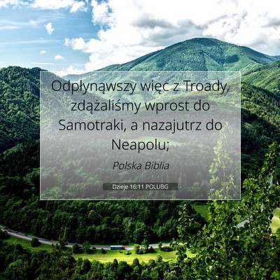 Dzieje 16:11 POLUBG Obraz Wersetu Biblijnego
