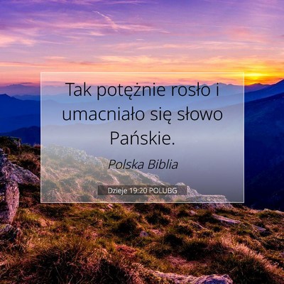 Dzieje 19:20 POLUBG Obraz Wersetu Biblijnego
