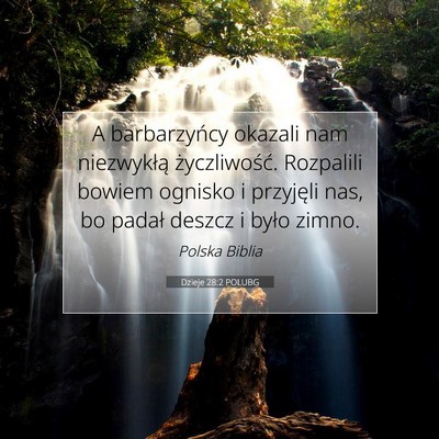 Dzieje 28:2 POLUBG Obraz Wersetu Biblijnego