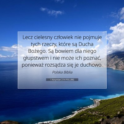 1 Koryntian 2:14 POLUBG Obraz Wersetu Biblijnego