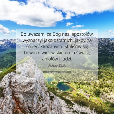 1 Koryntian 4:9 POLUBG Obraz Wersetu Biblijnego