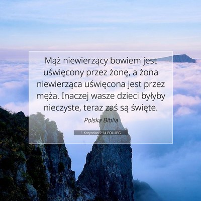 1 Koryntian 7:14 POLUBG Obraz Wersetu Biblijnego