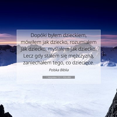 1 Koryntian 13:11 POLUBG Obraz Wersetu Biblijnego