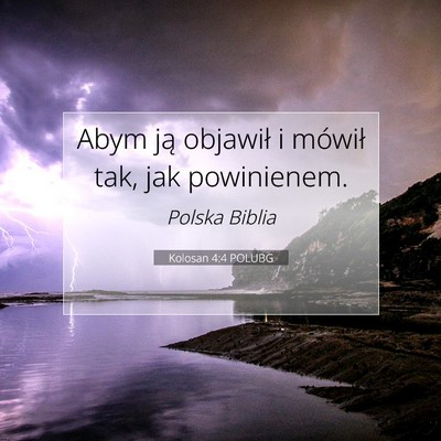 Kolosan 4:4 Werset Biblijny Wyjaśniony